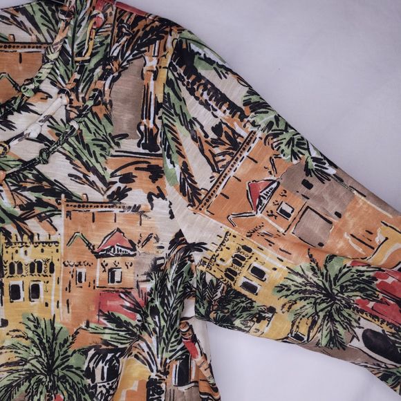 Alfred Dunner Top Small Tropical Scenic Palm Trees - Picture 4 of 9